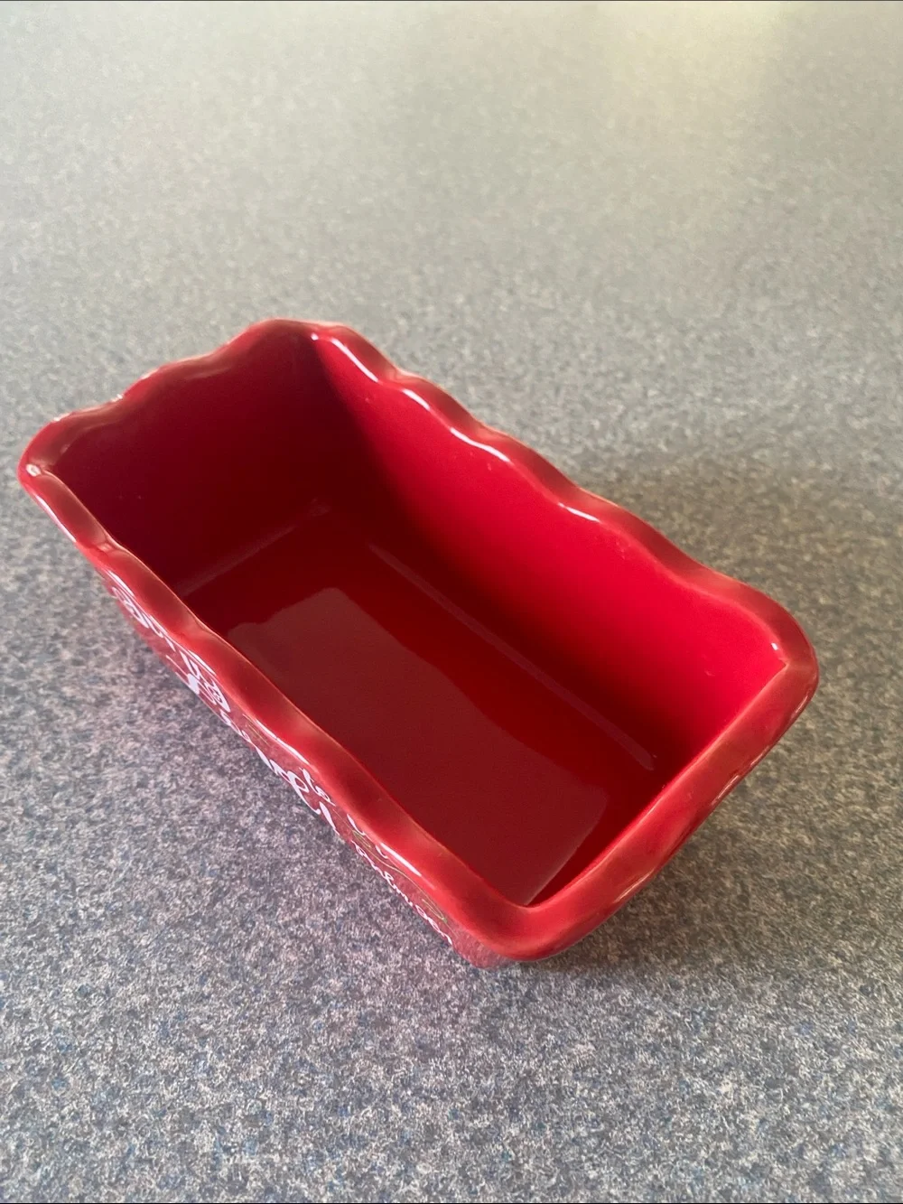 Red Ceramic Loaf Pan - 'Sing to the Lord' Inspirational Bakeware